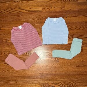 Little English striped long sleeve shirt bundle & babysprouts bamboo leggings